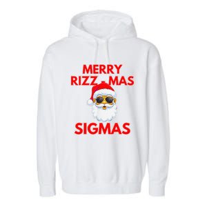 Merry Rizz Mas Sigmas Gen Alpha Middle School Christmas Garment-Dyed Fleece Hoodie