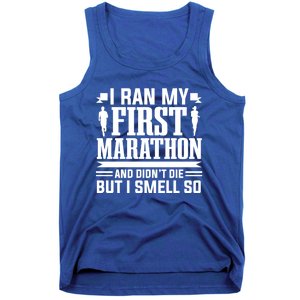 Marathon Running Marathon Runner I Ran My First Marathon Gift Tank Top