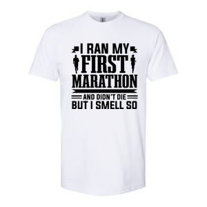 Marathon Running Marathon Runner I Ran My First Marathon Gift Softstyle CVC T-Shirt