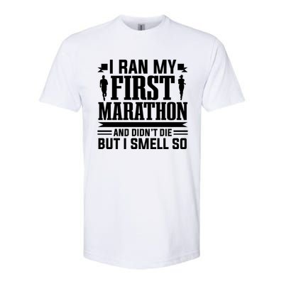 Marathon Running Marathon Runner I Ran My First Marathon Gift Softstyle CVC T-Shirt