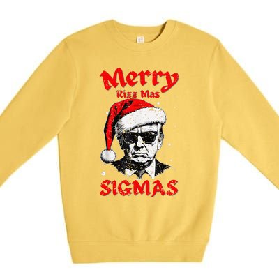 Merry Rizz Mas Sigmas Funny Gen Alpha Xmas Santa Christmas Premium Crewneck Sweatshirt