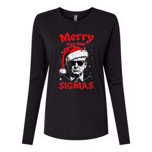 Merry Rizz Mas Sigmas Funny Gen Alpha Xmas Santa Christmas Womens Cotton Relaxed Long Sleeve T-Shirt