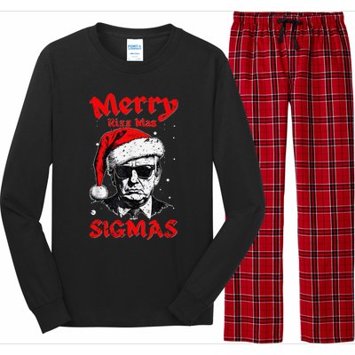 Merry Rizz Mas Sigmas Funny Gen Alpha Xmas Santa Christmas Long Sleeve Pajama Set