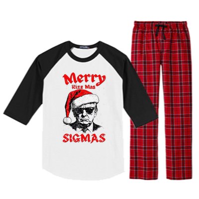 Merry Rizz Mas Sigmas Funny Gen Alpha Xmas Santa Christmas Raglan Sleeve Pajama Set