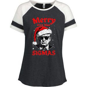 Merry Rizz Mas Sigmas Funny Gen Alpha Xmas Santa Christmas Enza Ladies Jersey Colorblock Tee