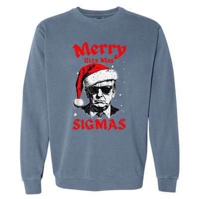 Merry Rizz Mas Sigmas Funny Gen Alpha Xmas Santa Christmas Garment-Dyed Sweatshirt