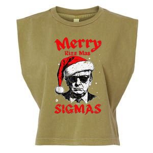 Merry Rizz Mas Sigmas Funny Gen Alpha Xmas Santa Christmas Garment-Dyed Women's Muscle Tee