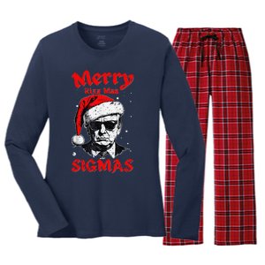 Merry Rizz Mas Sigmas Funny Gen Alpha Xmas Santa Christmas Women's Long Sleeve Flannel Pajama Set 