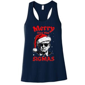 Merry Rizz Mas Sigmas Funny Gen Alpha Xmas Santa Christmas Women's Racerback Tank