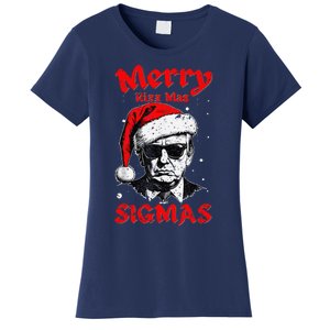 Merry Rizz Mas Sigmas Funny Gen Alpha Xmas Santa Christmas Women's T-Shirt