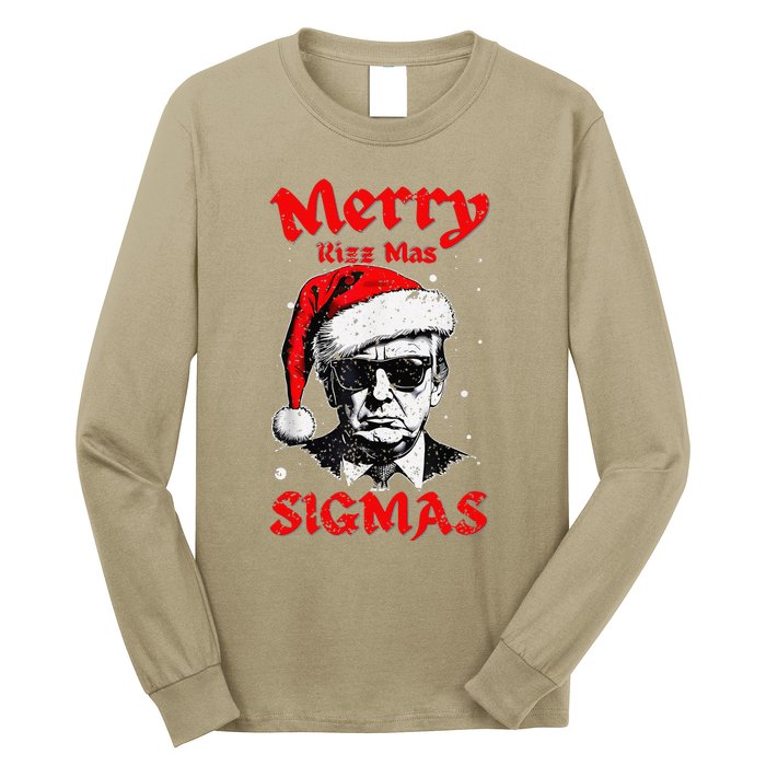 Merry Rizz Mas Sigmas Funny Gen Alpha Xmas Santa Christmas Long Sleeve Shirt