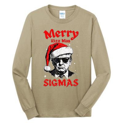 Merry Rizz Mas Sigmas Funny Gen Alpha Xmas Santa Christmas Tall Long Sleeve T-Shirt