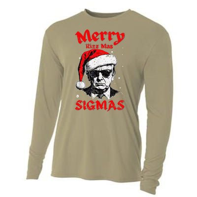 Merry Rizz Mas Sigmas Funny Gen Alpha Xmas Santa Christmas Cooling Performance Long Sleeve Crew