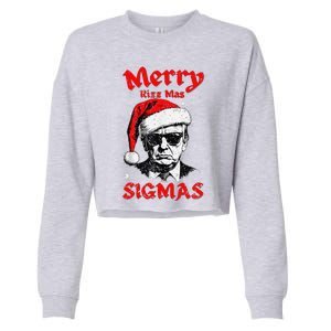 Merry Rizz Mas Sigmas Funny Gen Alpha Xmas Santa Christmas Cropped Pullover Crew