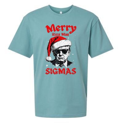 Merry Rizz Mas Sigmas Funny Gen Alpha Xmas Santa Christmas Sueded Cloud Jersey T-Shirt