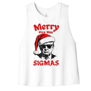 Merry Rizz Mas Sigmas Funny Gen Alpha Xmas Santa Christmas Women's Racerback Cropped Tank