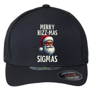 Merry Rizz Mas Sigmas Funny Merry Santa Claus Retro Xmas Flexfit Unipanel Trucker Cap