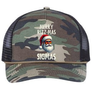 Merry Rizz Mas Sigmas Funny Merry Santa Claus Retro Xmas Retro Rope Trucker Hat Cap