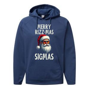 Merry Rizz Mas Sigmas Funny Merry Santa Claus Retro Xmas Performance Fleece Hoodie