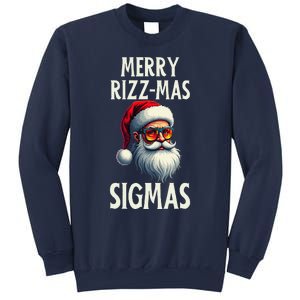 Merry Rizz Mas Sigmas Funny Merry Santa Claus Retro Xmas Sweatshirt