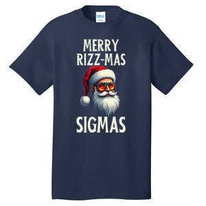 Merry Rizz Mas Sigmas Funny Merry Santa Claus Retro Xmas Tall T-Shirt