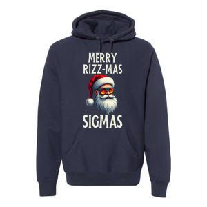 Merry Rizz Mas Sigmas Funny Merry Santa Claus Retro Xmas Premium Hoodie