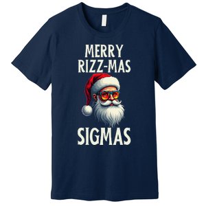 Merry Rizz Mas Sigmas Funny Merry Santa Claus Retro Xmas Premium T-Shirt