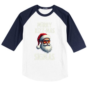 Merry Rizz Mas Sigmas Funny Merry Santa Claus Retro Xmas Baseball Sleeve Shirt