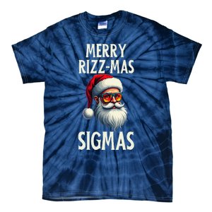 Merry Rizz Mas Sigmas Funny Merry Santa Claus Retro Xmas Tie-Dye T-Shirt