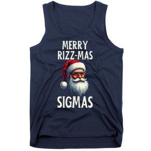 Merry Rizz Mas Sigmas Funny Merry Santa Claus Retro Xmas Tank Top