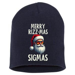 Merry Rizz Mas Sigmas Funny Merry Santa Claus Retro Xmas Short Acrylic Beanie