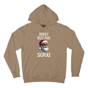 Merry Rizz Mas Sigmas Funny Merry Santa Claus Retro Xmas Hoodie