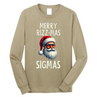 Merry Rizz Mas Sigmas Funny Merry Santa Claus Retro Xmas Long Sleeve Shirt