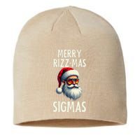 Merry Rizz Mas Sigmas Funny Merry Santa Claus Retro Xmas Sustainable Beanie