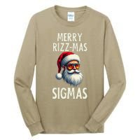 Merry Rizz Mas Sigmas Funny Merry Santa Claus Retro Xmas Tall Long Sleeve T-Shirt