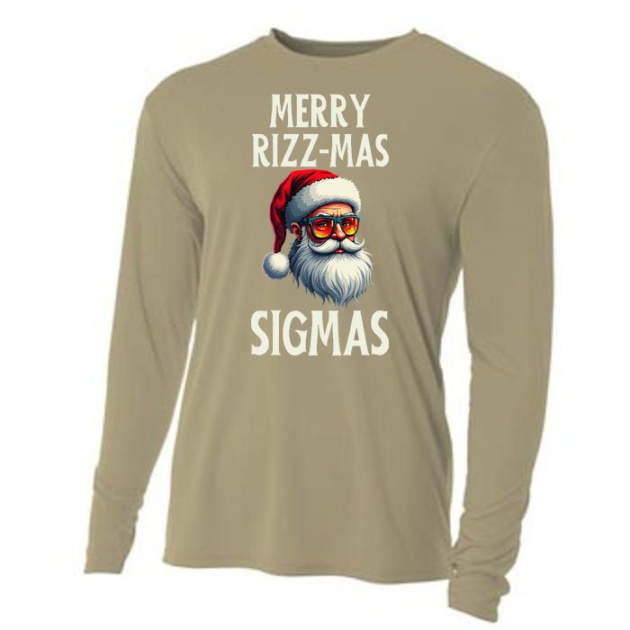 Merry Rizz Mas Sigmas Funny Merry Santa Claus Retro Xmas Cooling Performance Long Sleeve Crew