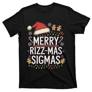 Merry Rizz Mas Sigmas Funny Gen Alpha X Mas Santa Christmas T-Shirt