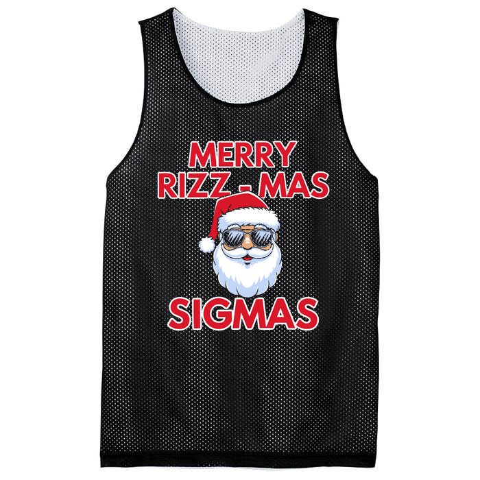 Merry Rizz Mas Sigmas Gen Alpha Middle School Christmas Mesh Reversible Basketball Jersey Tank