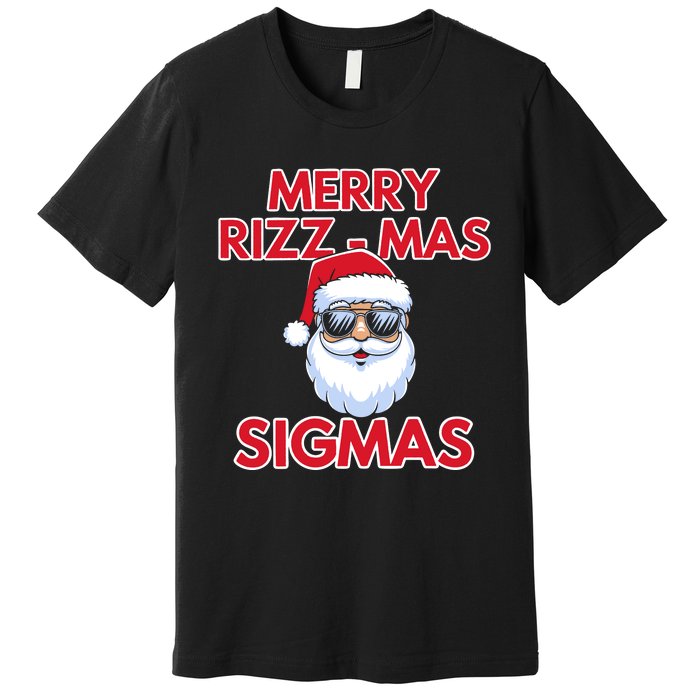 Merry Rizz Mas Sigmas Gen Alpha Middle School Christmas Premium T-Shirt