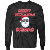 Merry Rizz Mas Sigmas Gen Alpha Middle School Christmas Tie-Dye Long Sleeve Shirt