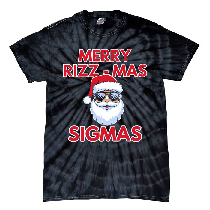 Merry Rizz Mas Sigmas Gen Alpha Middle School Christmas Tie-Dye T-Shirt