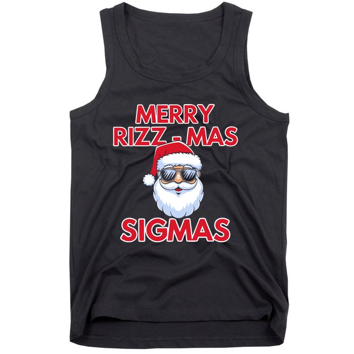 Merry Rizz Mas Sigmas Gen Alpha Middle School Christmas Tank Top