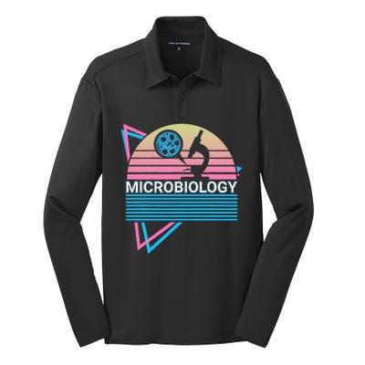 Microbiology Retro Silk Touch Performance Long Sleeve Polo