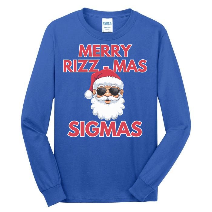 Merry Rizz Mas Sigmas Gen Alpha Middle School Christmas Gift Tall Long Sleeve T-Shirt