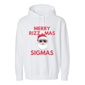 Merry Rizz Mas Sigmas Gen Alpha Middle School Christmas Gift Garment-Dyed Fleece Hoodie