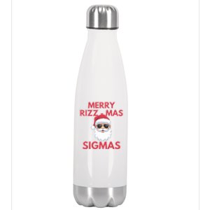 Merry Rizz Mas Sigmas Gen Alpha Middle School Christmas Gift Stainless Steel Insulated Water Bottle