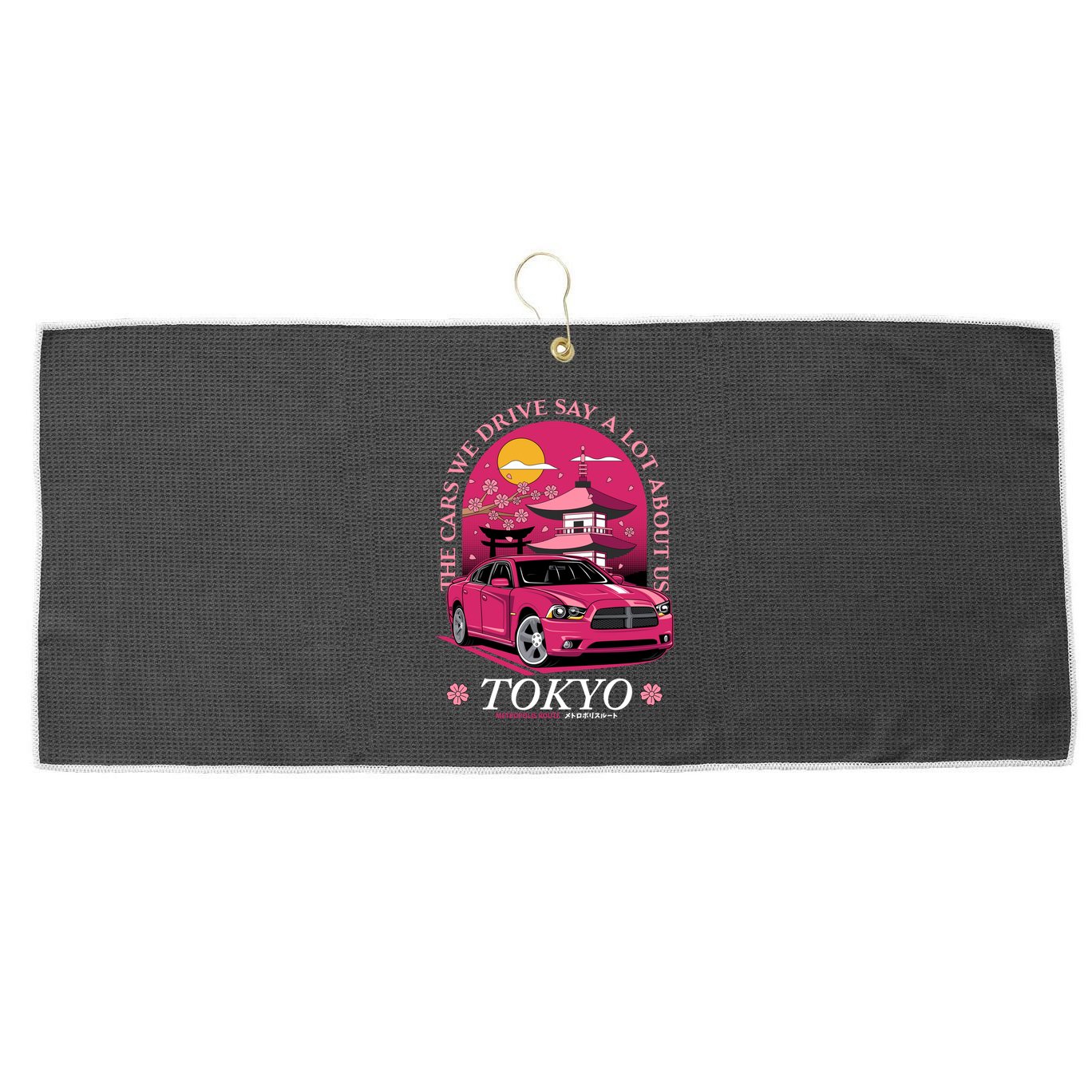Metropolis Route Large Microfiber Waffle Golf Towel