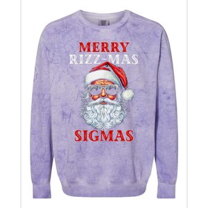 Merry Rizz Mas Sigmas Gen Alpha Middle School Christmas Colorblast Crewneck Sweatshirt