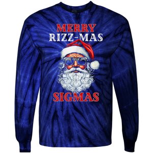 Merry Rizz Mas Sigmas Gen Alpha Middle School Christmas Tie-Dye Long Sleeve Shirt