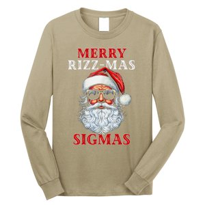 Merry Rizz Mas Sigmas Gen Alpha Middle School Christmas Long Sleeve Shirt